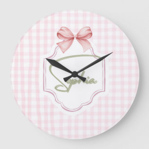 Personalisierte Sophia Baby Girl Nursery Schleife  Große Wanduhr