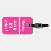 Personalisierte Sorry, dass ich| Neonrosa Gepäckanhänger (Vorderseite horizontal)