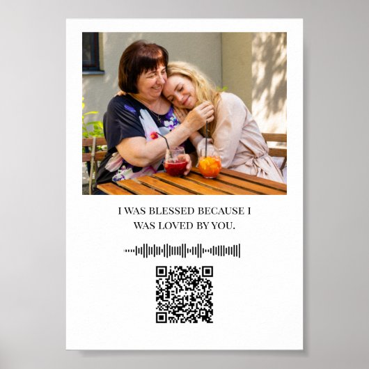 Personalisierte Soundwave Art QR Codefamilie Bild Poster (Vorne)