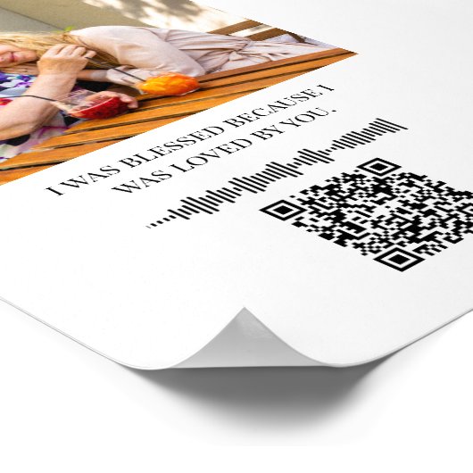 Personalisierte Soundwave Art QR Codefamilie Bild Poster (Ecke)