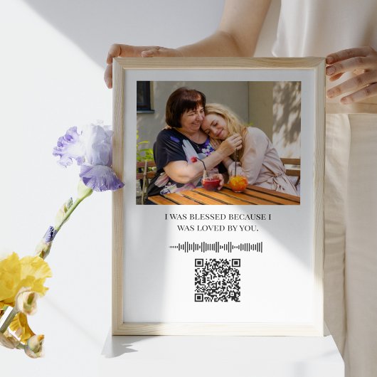 Personalisierte Soundwave Art QR Codefamilie Bild Poster