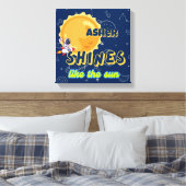 Personalisierte Space Kids Affirmation Kinderzimme Leinwanddruck (Insitu (Schlafzimmer))
