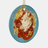 Personalisierte Spaghetti Weihnachten Keramik Ornament (Rechts)