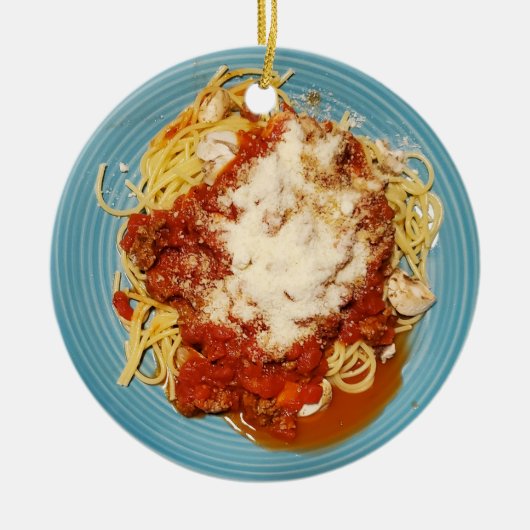 Personalisierte Spaghetti Weihnachten Keramik Ornament (Vorne)