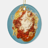 Personalisierte Spaghetti Weihnachten Keramik Ornament (Links)