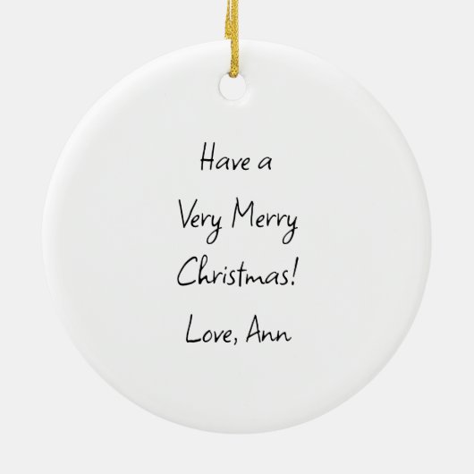 Personalisierte Spaghetti Weihnachten Keramik Ornament (Hinten)