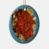 Personalisierte Spaghetti Weihnachten Keramik Ornament (Rechts)