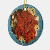 Personalisierte Spaghetti Weihnachten Keramik Ornament (Links)