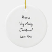 Personalisierte Spaghetti Weihnachten Keramik Ornament (Hinten)