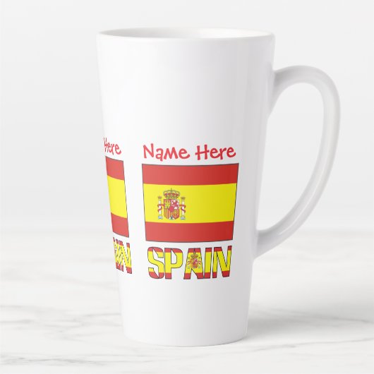 Personalisierte Spanienflagge-Erbe Groß Milchtasse (Rechts)