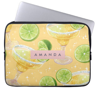 Personalisierte Sparkle Margarita & Limette Laptopschutzhülle