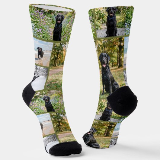 Personalisierte Spaß 5 Foto-Vorlage Socken (Gewinkelt)