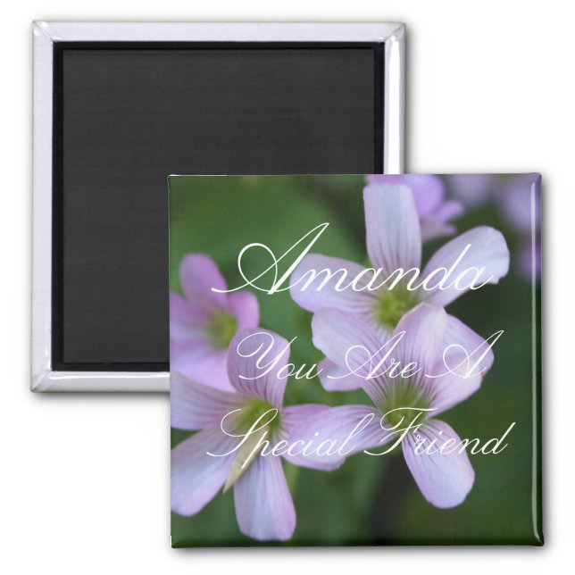 Personalisierte Special Friend Purple Blumen Magnet (Vorne)