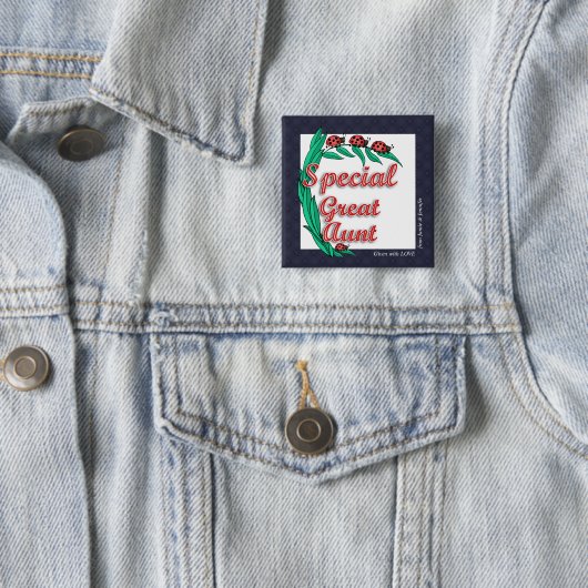 Personalisierte Special Great Tante Ladybugs Button (Beispiel)