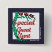 Personalisierte Special Great Tante Ladybugs Button (Vorderseite)