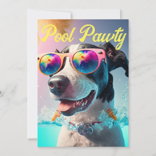 Personalisierte Special Pool Pawty für Ihr Dog-Par Einladung (Vorderseite)