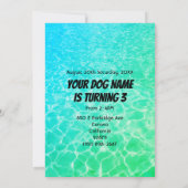 Personalisierte Special Pool Pawty für Ihr Dog-Par Einladung (Rückseite)