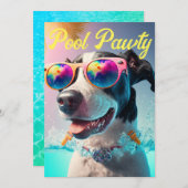 Personalisierte Special Pool Pawty für Ihr Dog-Par Einladung (Vorne/Hinten)