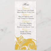 personalisierte Speisekarten mit gelber Blume Menükarte (Vorderseite)