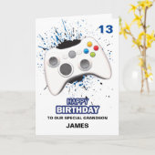 Personalisierte Spielcontroller-Geburtstagskarte Karte (Gelbe Blume)