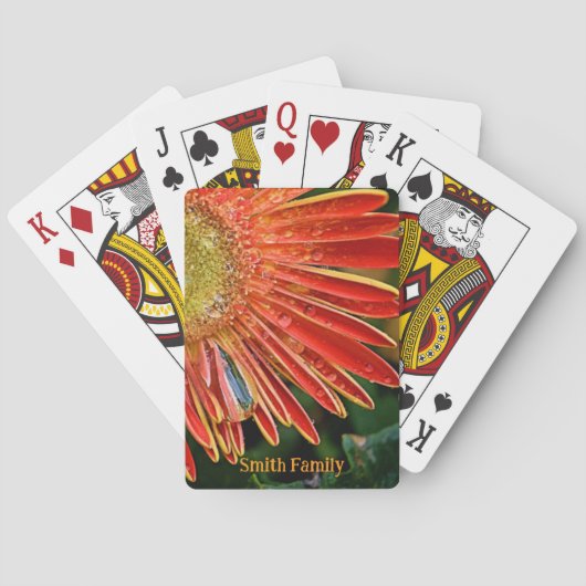 Personalisierte Spielkarten - Orange Gerbera Daisy (Rückseite)
