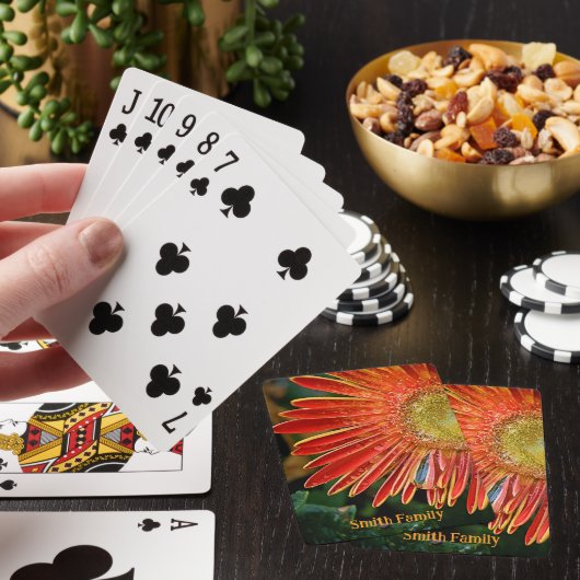 Personalisierte Spielkarten - Orange Gerbera Daisy (In Situ)