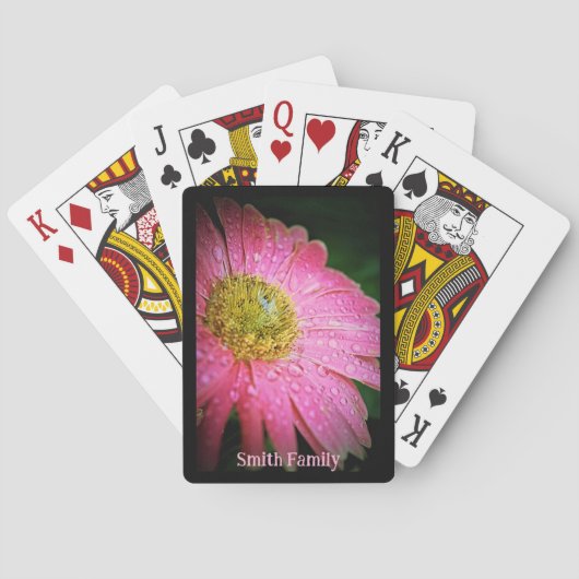 Personalisierte Spielkarten - Rosa Gerbera Daisy (Rückseite)