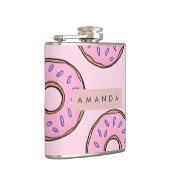 Personalisierte Spielzeug-Pastell-Rosa Donut Flachmann (Rechts)