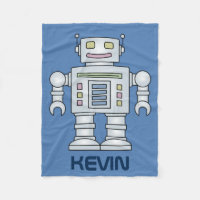 Personalisierte Spielzeugroboter-Fleecedecke für