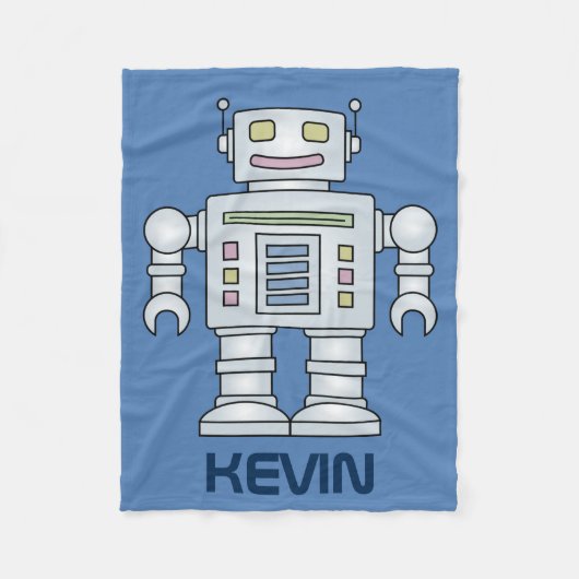 Personalisierte Spielzeugroboter-Fleecedecke für Fleecedecke (Vorderseite)