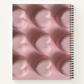 Personalisierte Spirale aus rosa Herzen Notizblock (Rückseite)