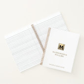 Personalisierte Spirale aus White und Gold-Anfangs Notizblock (Innenseite)