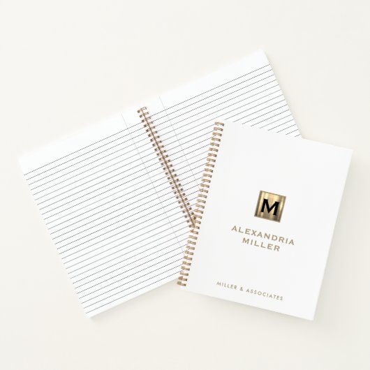 Personalisierte Spirale aus White und Gold-Anfangs Notizblock (Innenseite)