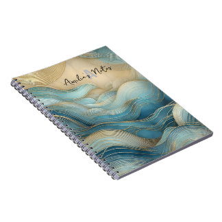 Personalisierte SpiralNotebook-Abstrakte Ozeanwell Notizblock