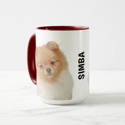 Personalisierte Spitz-Umarmung Tasse (Vorderseite Links)