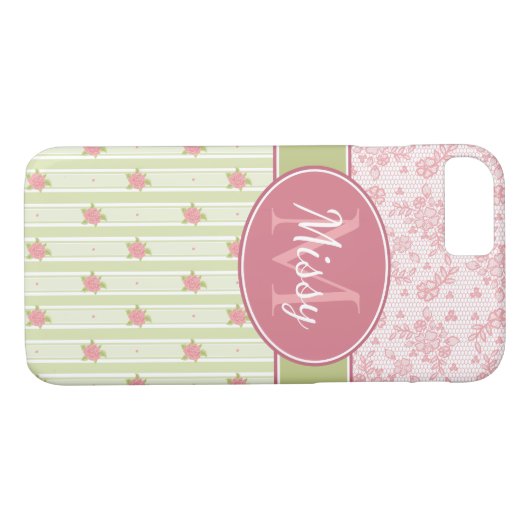 Personalisierte Spitzen- und Englischgarten Case-Mate iPhone Hülle (Rückseite (Horizontal))