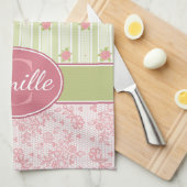 Personalisierte Spitzen- und Englischgarten Geschirrtuch (Viertel Falte)