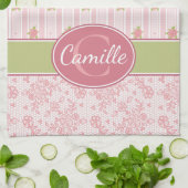 Personalisierte Spitzen- und Englischgarten Geschirrtuch (Gefaltet)