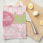 Personalisierte Spitzen- und Englischgarten Geschirrtuch (Viertel Falte)