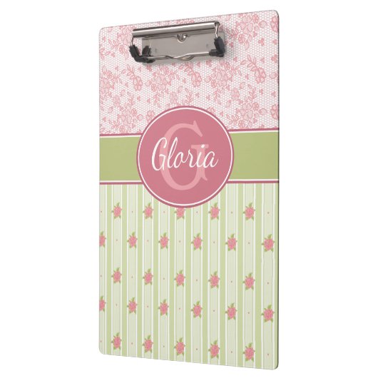 Personalisierte Spitzen- und Englischgarten Klemmbrett (Links)