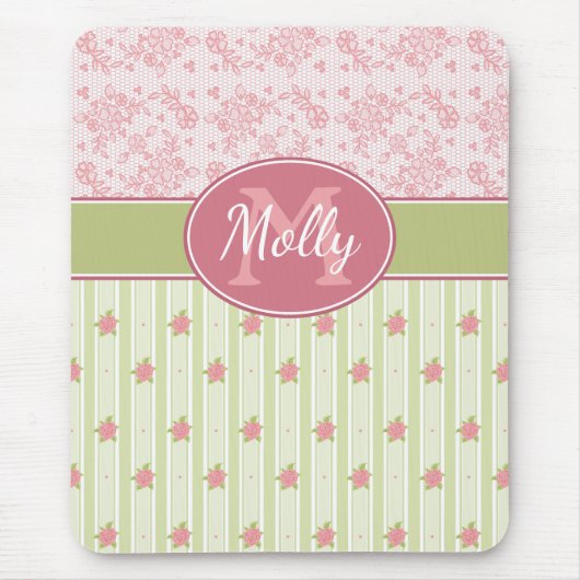 Personalisierte Spitzen- und Englischgarten Mousepad (Vorne)