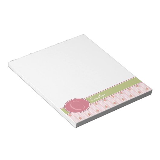 Personalisierte Spitzen- und Englischgarten Notizblock (angewinkelt)