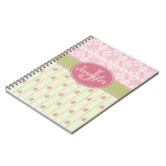 Personalisierte Spitzen- und Englischgarten Notizblock (Linke Seite)