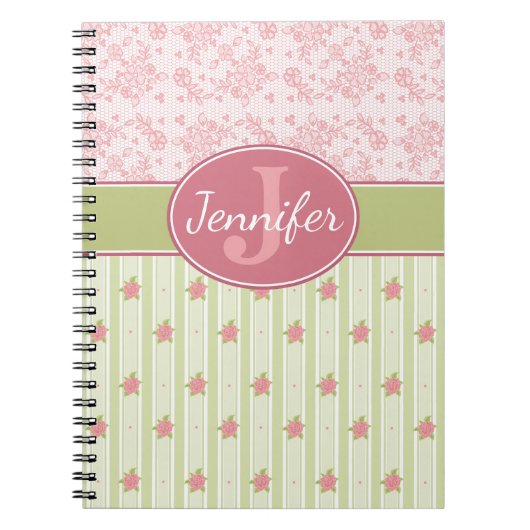 Personalisierte Spitzen- und Englischgarten Notizblock (Vorderseite)