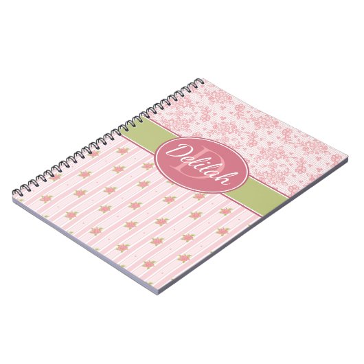 Personalisierte Spitzen- und Englischgarten Notizblock (Linke Seite)