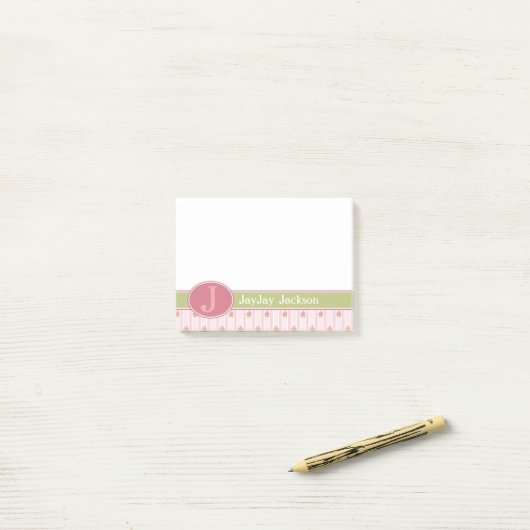 Personalisierte Spitzen- und Englischgarten Post-it Klebezettel (Auf Schreibtisch)