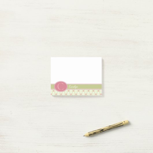 Personalisierte Spitzen- und Englischgarten Post-it Klebezettel (Auf Schreibtisch)