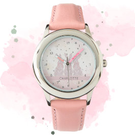 Personalisierte Spitzenbunny Kids-Uhr Armbanduhr