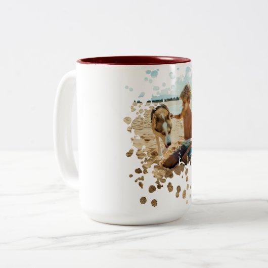Personalisierte Splash Art Custom Zweifarbige Tasse (Vorderseite Links)