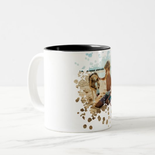 Personalisierte Splash Art Custom Zweifarbige Tasse (Vorderseite Links)